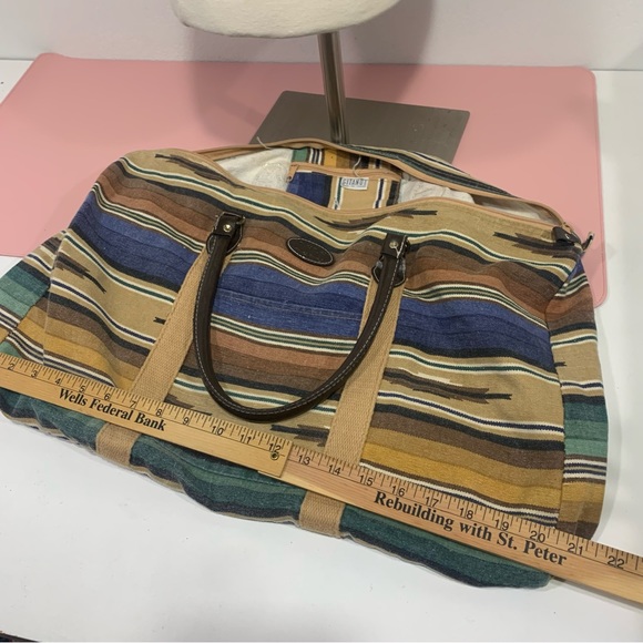 GITANO Vintage Aztec Style Print Duffle Bag / Carry-On Bag / Canvas Bag / BoHo - Picture 8 of 11